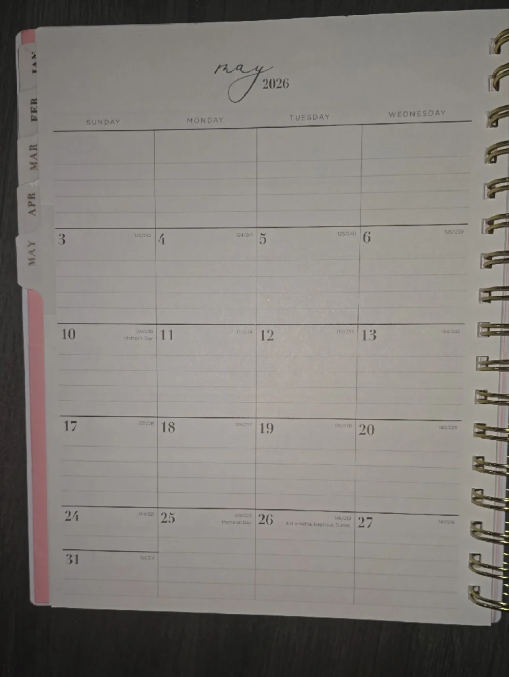 Floral Spiral Planner - Navy with Pink Roses